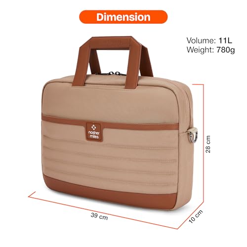 Image of Nasher Miles Briefcase & Messenger Bag | Lightweight PU & Polyester with Adjustable Strap, Fits Laptop | Ideal for Office & Travel | for Men & Women
