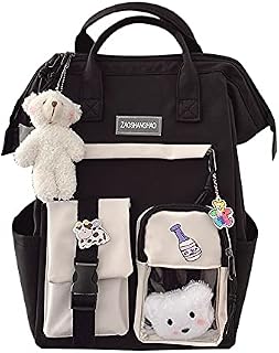 DKIIL NOIYB Kawaii Backpack With Bear Pendant and Kawaii Accessories Large Capacity Kawaii School Bag Accessories For Handbags Women's Fashion Backpacks Japanese School Bag For Cosplay 38cm