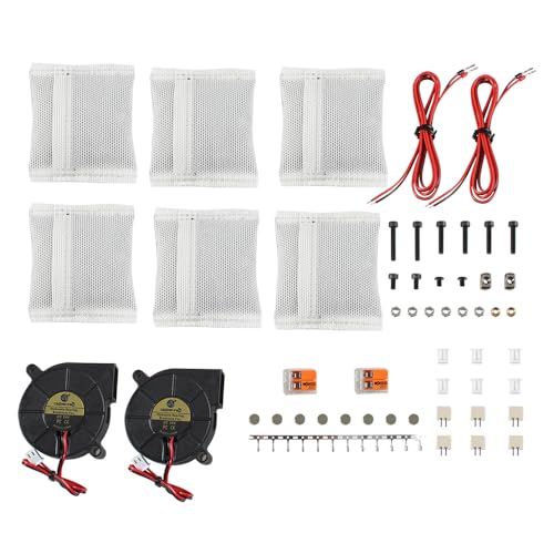 HXBER Voron Trident, 3D Printer Nevermore V6 Duo Activated Carbon Filters Accessory Compatible with VORO 2.4/ VORO Trident/VORO Switchwire/VORO 1.8 3D Printer Air Filter Kit with 2 Turbofans