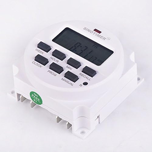 DC 5V 7 Days Programmable Digital Timer Switch Time Relay Control in 12/24hr Format Clock with Countdown Off Function(with Enclosure Wires)