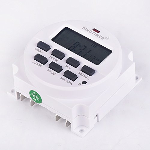 DC 5V 7 Days Programmable Digital Timer Switch Time Relay Control in 12/24hr Format Clock with Countdown Off Function(with 4 Wires)