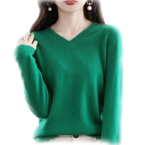 Cashmere Sweaters for Women, 100% Cashmere V Neck Soft Long Sleeve Pullover Sweater