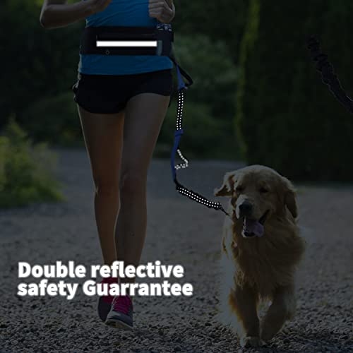 Nobleza Joggingleine für Hunde, freihändige Leine mit Gürteltasche, Handfreie Hundeleine für Laufen mit verstellbarem Hüftgurt Bungee Leine zum handfreien Joggen