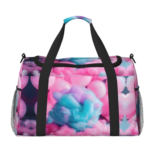 Pink Cotton Candy print Personal Item Bag Large Duffel Bag Travel Bag Weekender Bag Gym Bag Tote Duffel bag