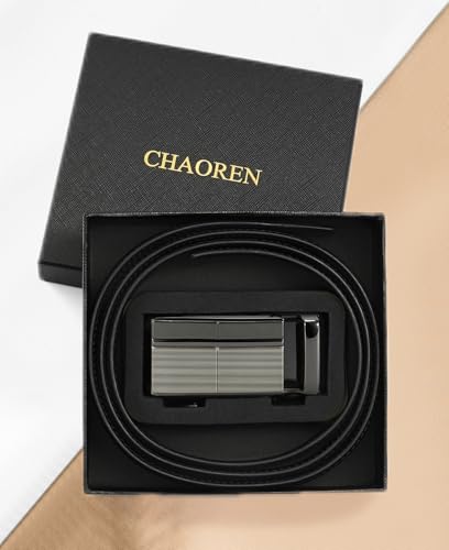 CHAOREN Cintos de catraca para homens - Cinto de couro masculino para jeans vestido casual 3,8 cm -