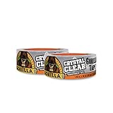 Gorilla Crystal Clear Repair Duct Tape, 1.88” x 18 yd, Clear, (Pack of 2)