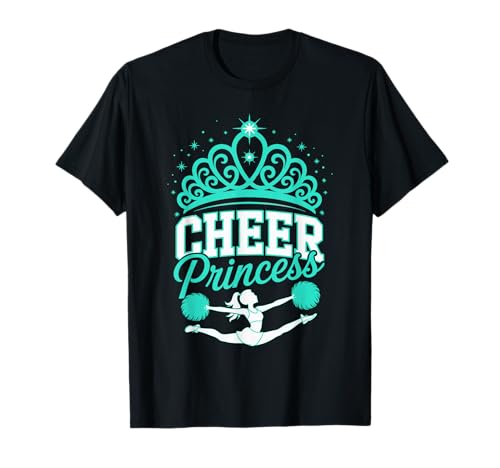 Cheer Princess Cheerleader Daughter Cheerleading Aqua Teal T-Shirt
