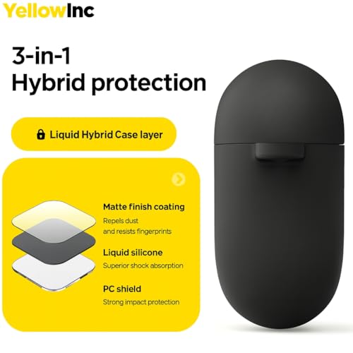 Image of Hybrid Liquid Silicone Case Cover for Apple Airpods Pro 3 (2025), Hard PC, Matte Finish Coating with Heavy Duty Carabiner (Matcha Green, Liquid Silicone)