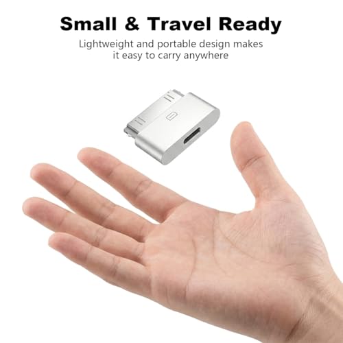 Image of Verilux 30-Pin to Lighting Adapter, 8-Pin Female to 30 Pin Male Dock Connector for iPhone Charging & Sync Support for iPhone 4 /4s /3G /3Gs, iPad 3 /2 /1, iPod Nano 5th /6th, iPod Touch 3rd /4th
