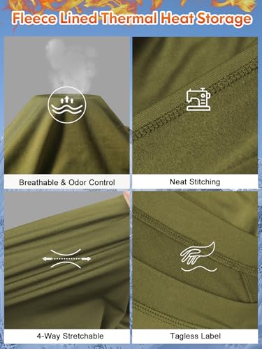 Image of romision Thermal Underwear for Men Stretch Fit, Fleece Base Layer Top & Bottom Set, Insulated Long Johns for Cold Weather Hunting
