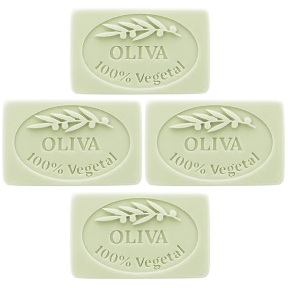 Gran Velada - Molde para Jabón con Aceite de Oliva 4 pastillas | Molde Rectangular de Silicona con 4 cavidades | 6,5x4x2cm | Antiadherente y Flexible | Ideal para Cosmética Sólida
