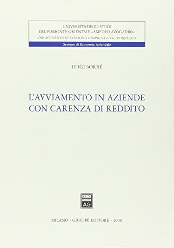 Avviamento in aziende con carenza di reddito