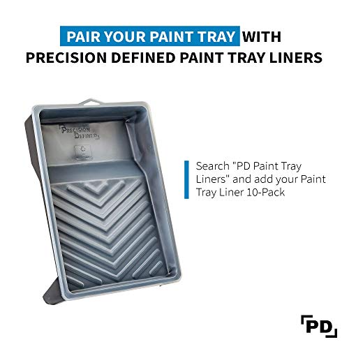 Precision Defined Paint Tray Liner 9-Inch, Paint Trays Set 2-Pack, Paint Roller Trays Built For 9-Inch Roller Brushes, Plastic Paint Trays With Sturdy Legs & Deep Paint Pocket #TOP5