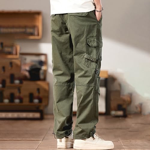 XYXIONGMAO Men's Hip Hop Cargo Pants Loose Multi Pocket Cotton Sweatpants Grey Streetwear Techwear Tactical Pants for Men4