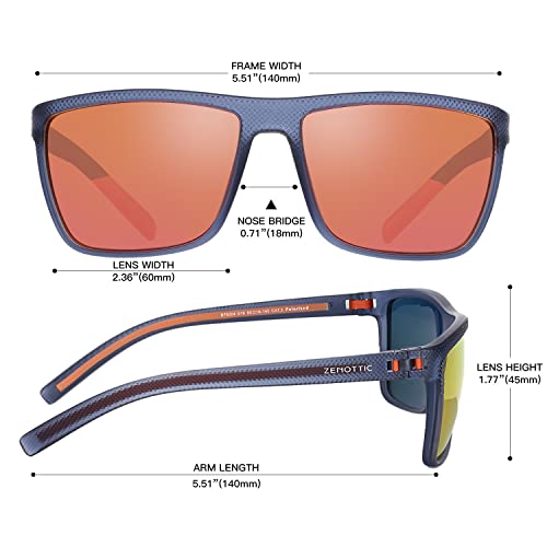 ZENOTTIC Polarized Sunglasses for Men Lightweight TR90 Frame UV400 Protection Square Sun Glasses - Thumbnail 3