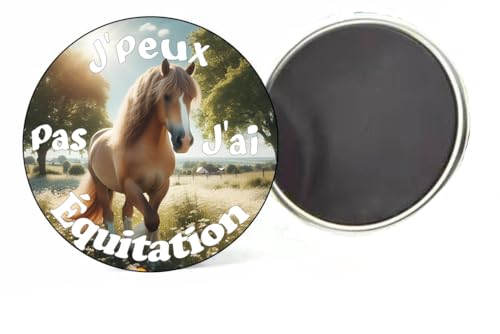 MAGNET j'peux pas j'ai équitation sport CADEAU HUMOUR personnalisé cheval