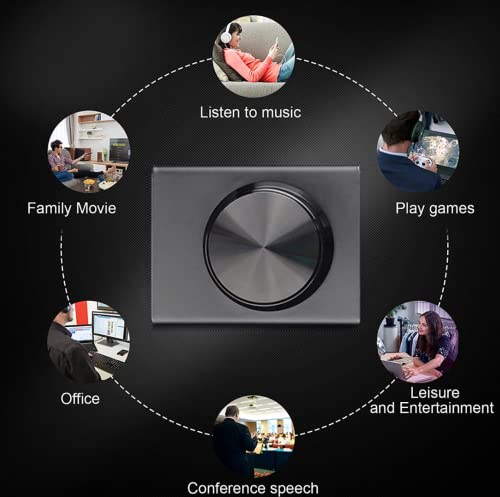 Image of USB Volume Control, Multimedia Controller Knob, PC Computer Speaker Audio Multimedia Volume Remote Control Adjuster with One Key Mute Function Support Win7 /8 /10 /XP /Mac /Vista /Android /iOS (Black knob)