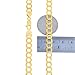 Nuragold 10k Real Yellow Gold Solid Cuban Curb Link 7mm Chain Necklace (16