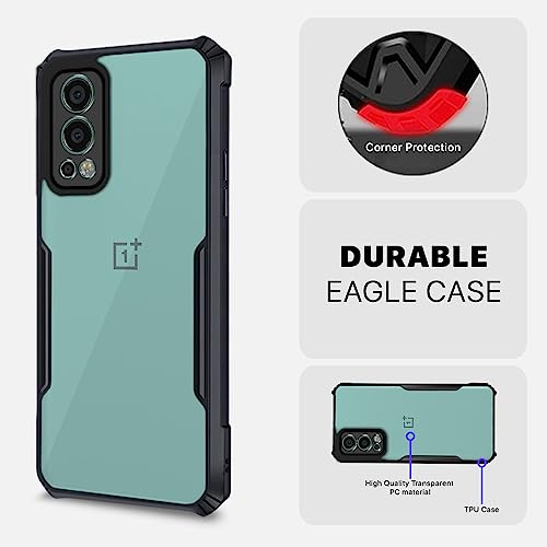 Image of Pikkme OnePlus Nord 2 5G Back Cover Shockproof Bumper Clear Transparent Case for OnePlus Nord 2 5G (TPU+Plastic, Black)