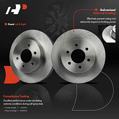 A-Premium Front Vented Disc Brake Rotors Set Compatible With Dodge Durango 1998-2002, Dakota 1997-2002 2-Pc Set #TOP1