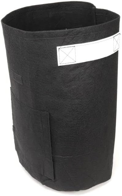 247Garden 10-Gallon Potato Grow Bag/Aeration Fabric Pot w/Handles & Flap Door for Easy Harvesting (Black 19H x 12.5D)