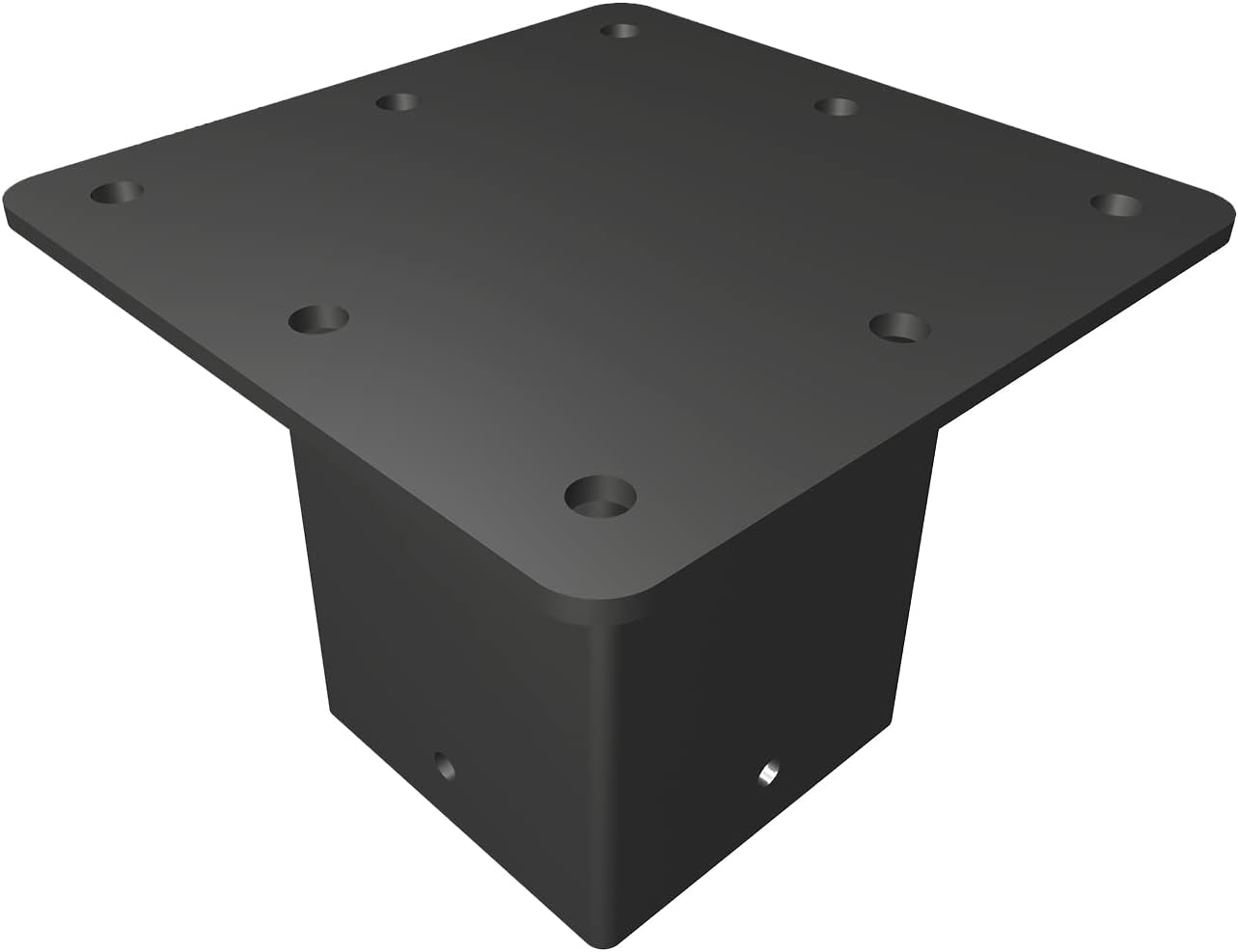Steel Post Base 4"x4" Mailbox Thick Base Plate Black Powder-Coated Fence Post Anchor Deck Post Base Surface Mount Base Plate for Mailbox Post Deck Supports Porch Railing Post Holders