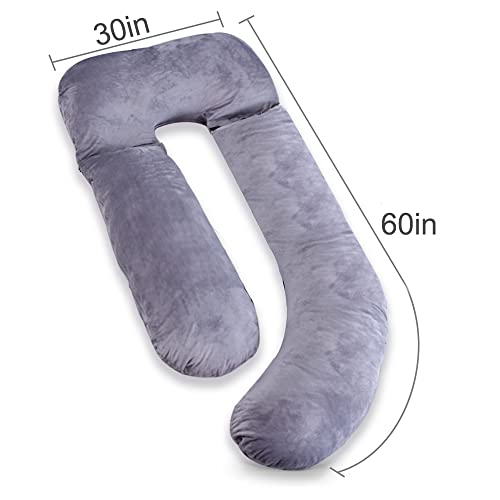 AS AWESLING 60 Inch Full Body Pillow Velvet Pillowcase, 60 Inch Detachable Pregnancy Pillows Cover - Image 2