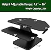 32 inch Corner Standing Desk Converter, Height Adjustable Sit Stand Desk Riser with Keyboard Tray, Black, GSD76