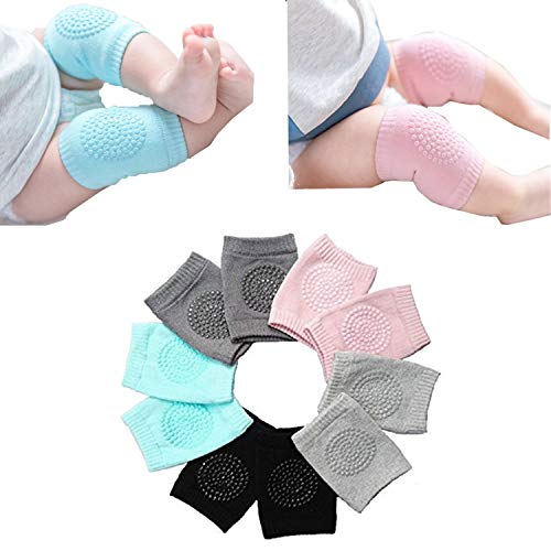 Baby Crawling Anti-Slip Knee Pads, Unisex Baby Toddlers Kneepads 5 Pairs(Kneepad)