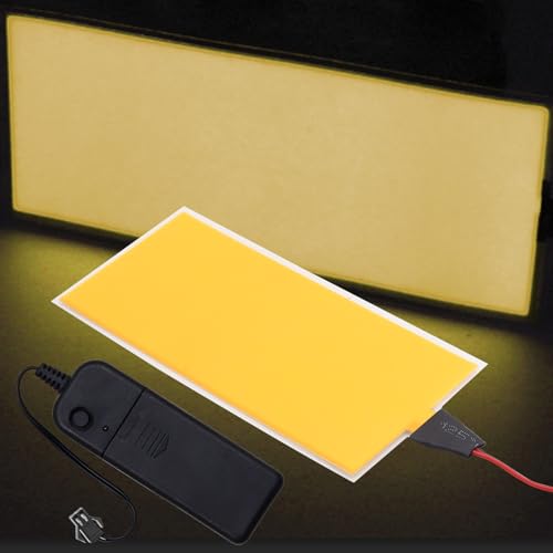 Image of [3 Modes] jose2015 12X5CM Electroluminescent EL Panel Light Yellow,3V Flexible EL Panel Decorations Lights for Cosplay /Party /Decorate Light /Car /Advertising(with Battery Inverter)