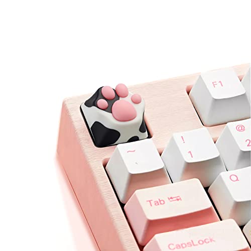 Teclas de Teclado, Teclas Personalizadas STOGA para Teclados para 61/87/104, Teclas PBT para Teclado Mecánico de Bricolaje para el Hogar/Niña, Incluidas Teclas y Caja de Regalo(Pata de Gato de Vaca) Cover
