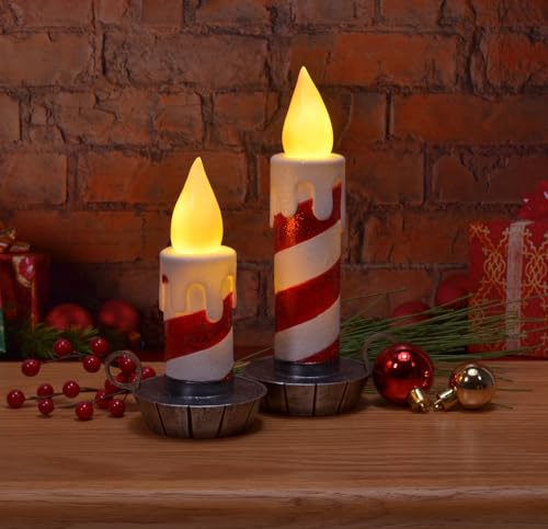 Velas LED sin llama de diseño exclusivo a rayas Mark Feldstein elegantes 4