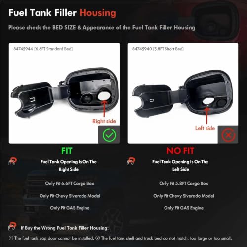 Carcasa del tubo de llenado de combustible 84745944 para Silverado 1500 6.6FT 5