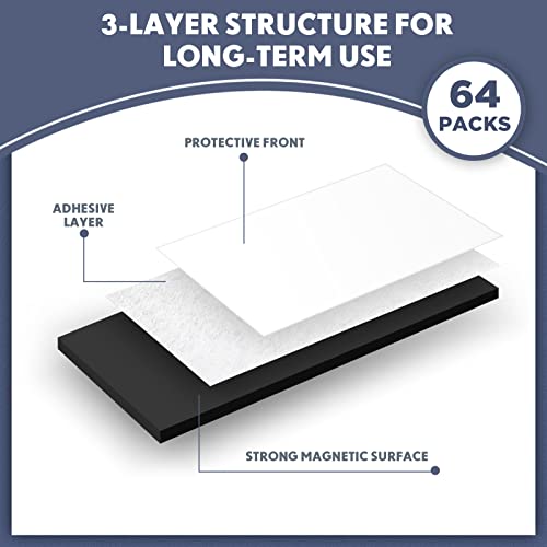 Image of Macarrie 4 x 6 Adhesive Magnetic Sheets with Adhesive Backing Cuttable Magnetic Paper Stickers Flexible Peel and Stick for Picture Crafts Die Storage Photos(64 Pcs)