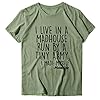 Women's Casual T-Shirt with Print Short Sleeve Blouse Cotton Loose Fit Crew Neck for Casual Daily Wear, Green, 3XL #4