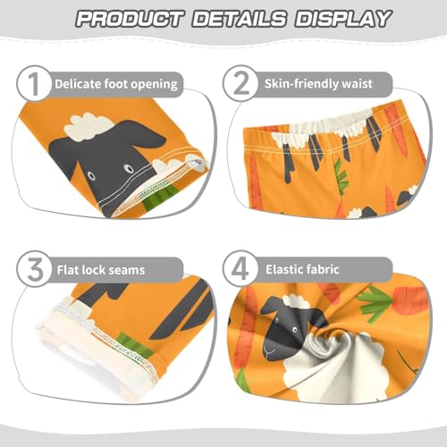 Bolaz Toddler Girls Leggings Printed Yoga Pants Leggings Sheep Eating Carrots for Kids3