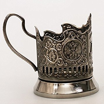 Saint-Petersburg Bridges Drinking Glass Tea Holder Podstakannik. Brass, Nickel-Plated #TOP3