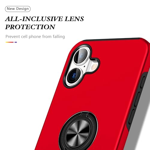 Coque iPhone 16 Plus antichoc avec anneau rotatif intégrale
