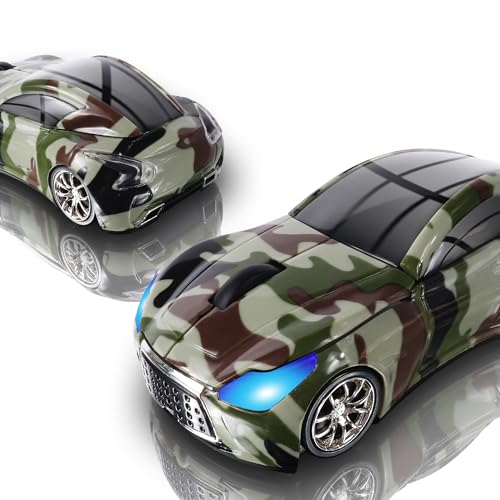 elec Space Wireless Car-Shape Mouse, Blue, 2.4GHz, 1600 DPI, USB Receiver, Cute Gaming Mouse for Kids