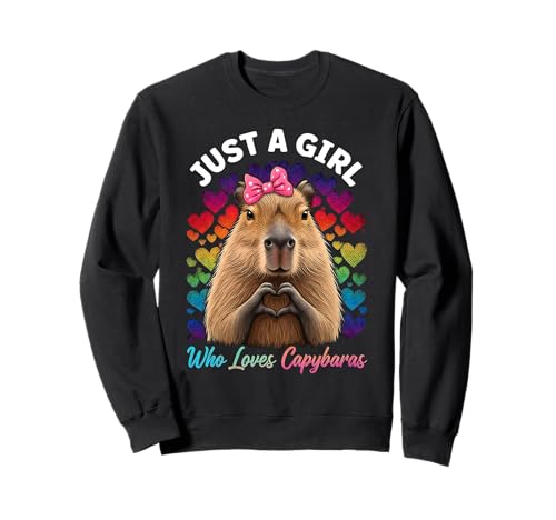 Just a girl who loves Capybaras Heart hand sign Valentine Sudadera