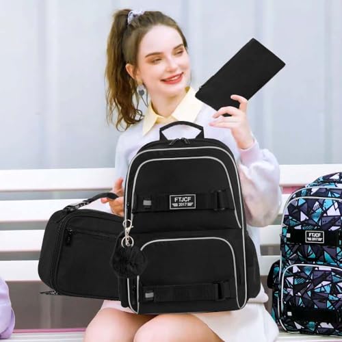 HPJGD 3 unidades de mochila para laptop para meninas, mochila escolar resistente à água de 43 cm com
