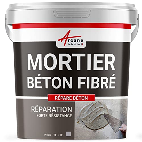 Mortier de réparation fibré béton armé, mur, balcon, terrasse, rebouchage, trous - 25 kg - ARCANE INDUSTRIES