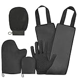【Reutilizable & Fácil de Limpiar】: Se puede lavar a mano o a máquina. Sólo hay que lavar a mano los guantes y la toallita aplicadora con agua y jabón, y luego secarlos al aire. Adecuado para su uso con todo tipo de lociones bronceadoras, aceites y cremas tintadas.