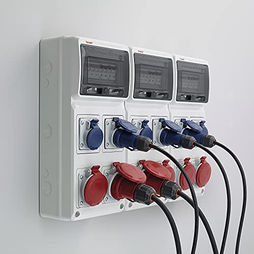 Miniatura 3 de Famatel - Adaptador Industrial-Doméstico Clavija 2p T 16a 220v Toma 2p Ttl 16a 250v Con Cable De 25 Metros Azul