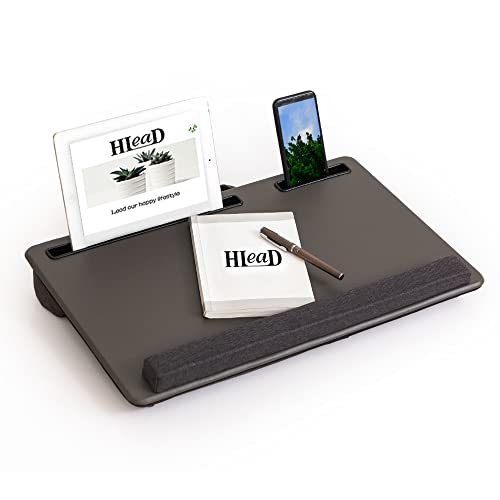 Hlead Lap Desk Home Office Lap Desk Portable Laptop Desk For Left Right - Handers With Whole Mouse Pad Wrist Pad Dual Cushion Phone Tablet Slots Fits Up To 17 Inch Laptops #TOP1