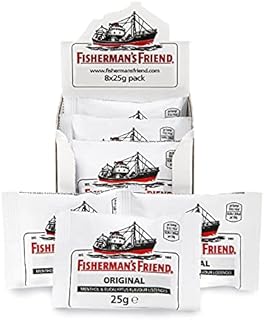 Fisherman's Friend Original Extra Strong Menthol & Eucalyptus Lozenges, Pack of 8 (25 g)