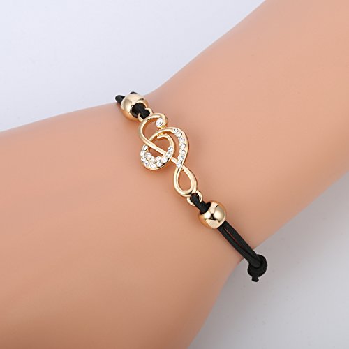 Pj Music Note Stretch Rope Bracelet For Women - Crystal Elastic String Beads Music Notes Adjustable Charm Bracelets Bangle, Jewelry Accessory Making Supplier #TOP5