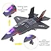 OTONOPI Fighter Jet Military Plane Model F-35 Aircraft Army Air Force Diecast Metal Pull Back Bomber Attack Plane with Lights and Sounds for Kids or Commemorate Collection