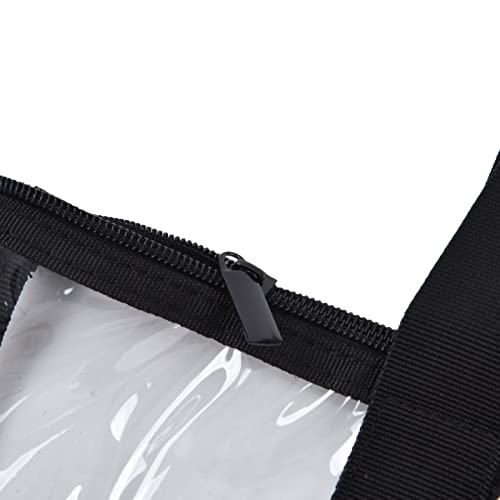 Clear Beach Bag for Women, Stylish Transparent Beach Bag, PVC Clear Tote with Closure for Pool, Camping, Gym, and Travel Size: 16.9x7.8x15.3in2