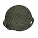 WWII US Army M1 Helmet, WW2 Gear, WW2 Helmet Metal Steel Shell Replica with Net/Canvas Chin Strap/Cat Eye Band